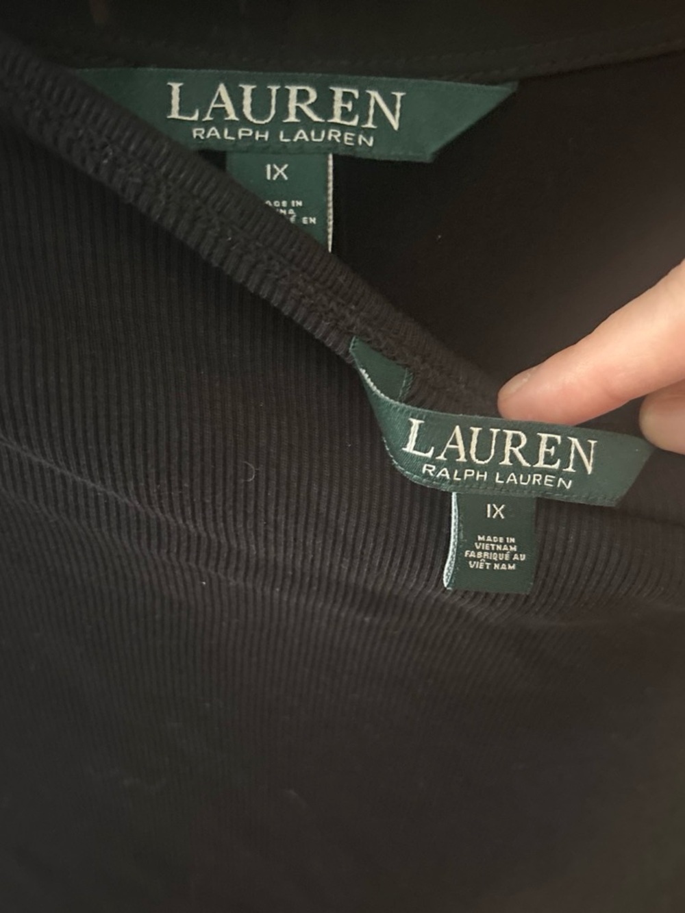 Lauren Ralph Lauren Black Ribbed Crewneck Sweater